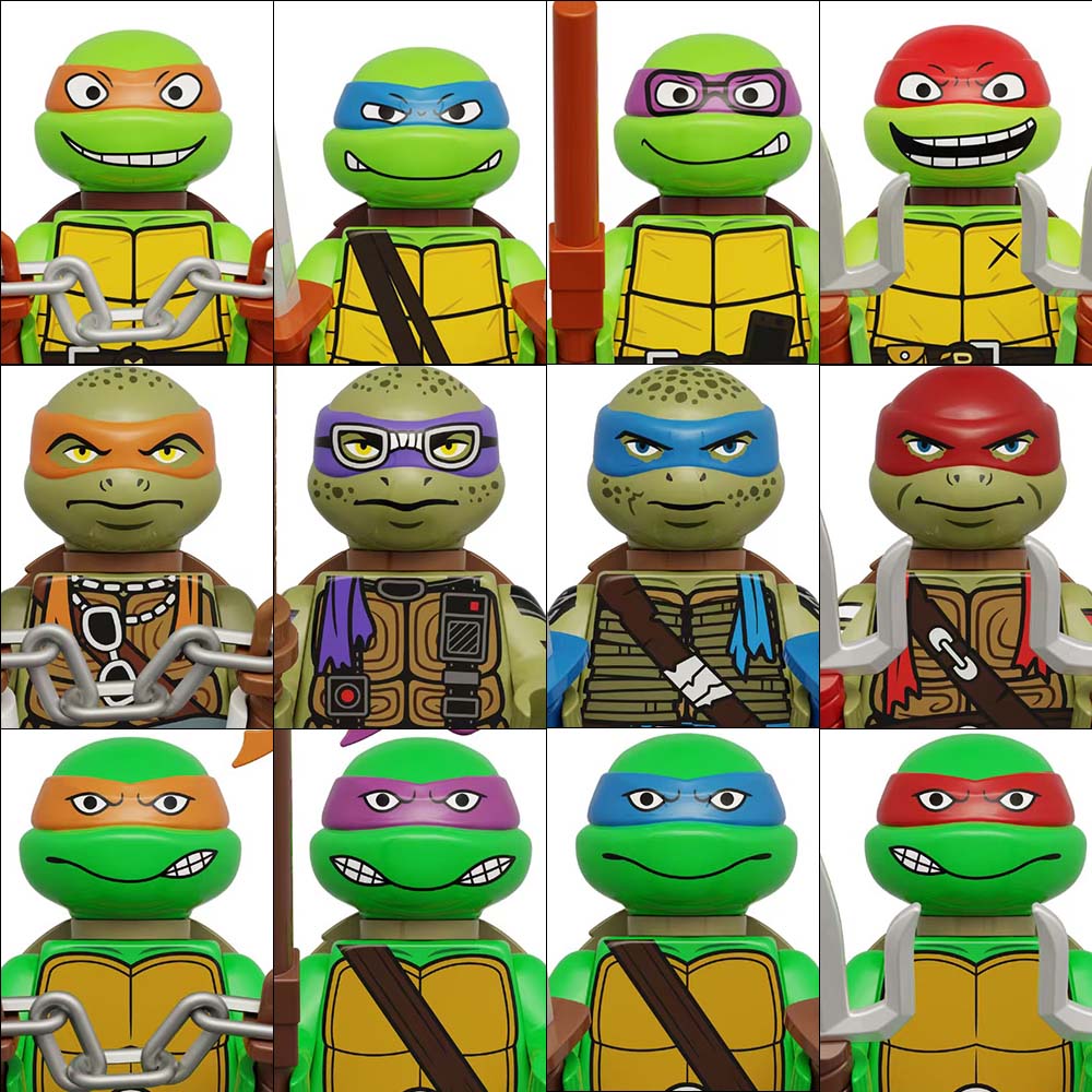 Model Kit Ninja - 4 ou 8 figurines miniatures tortues