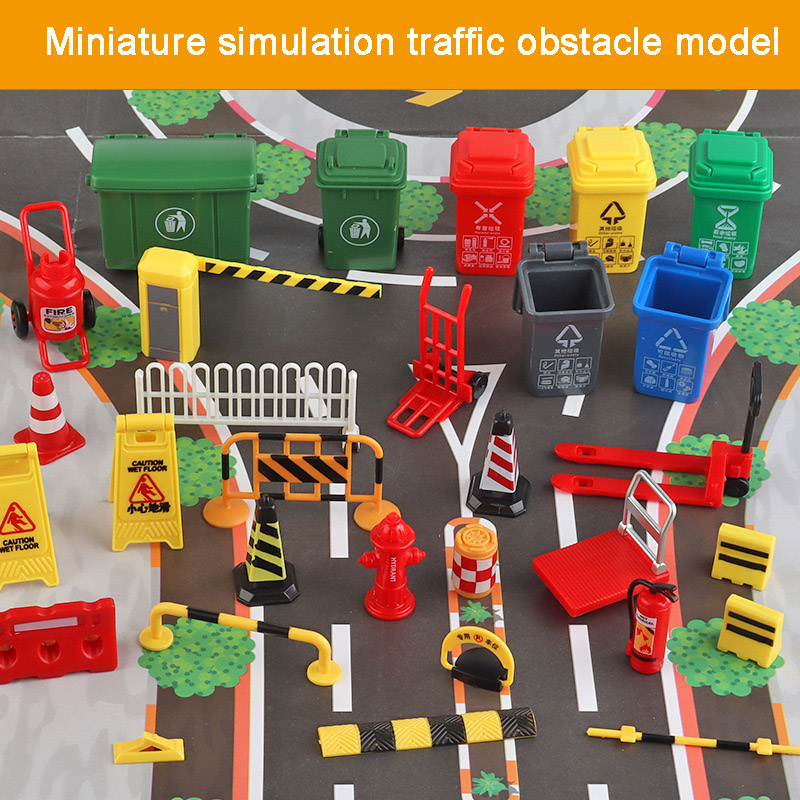 Model Kit Runner - Simulation Miniature d'obstacles de circulation, accessoires