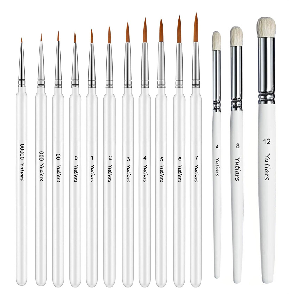 Model Kit Acrylic Paint - Ensemble de pinceaux secs avec manche
