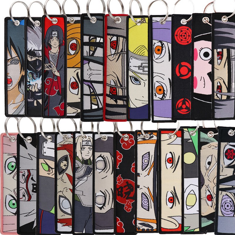 Model Kit Naruto - Porte-clés brodés Anime Naruto, porte-clés cool