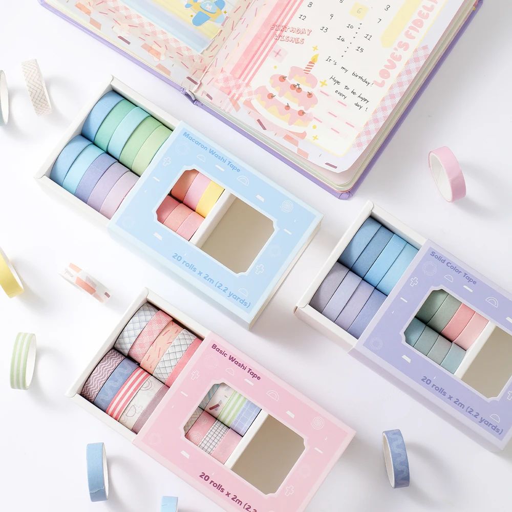 Masking Tape Thin - Ensemble de 20 rouleaux de ruban