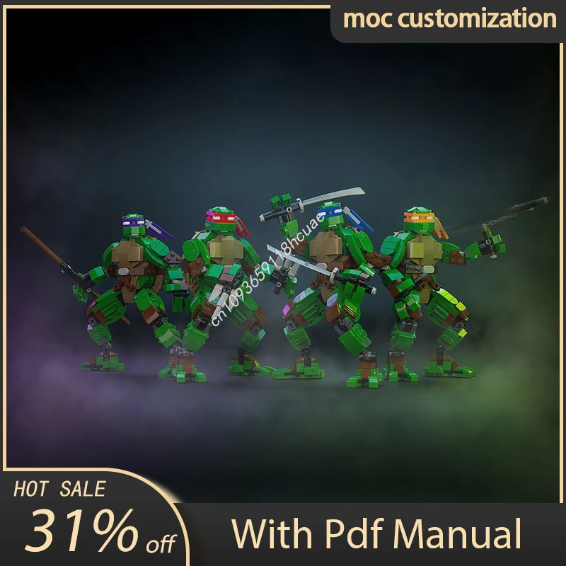 Model Kit Ninja - 1437 pièces MOC Tortues Ninja Mutantes