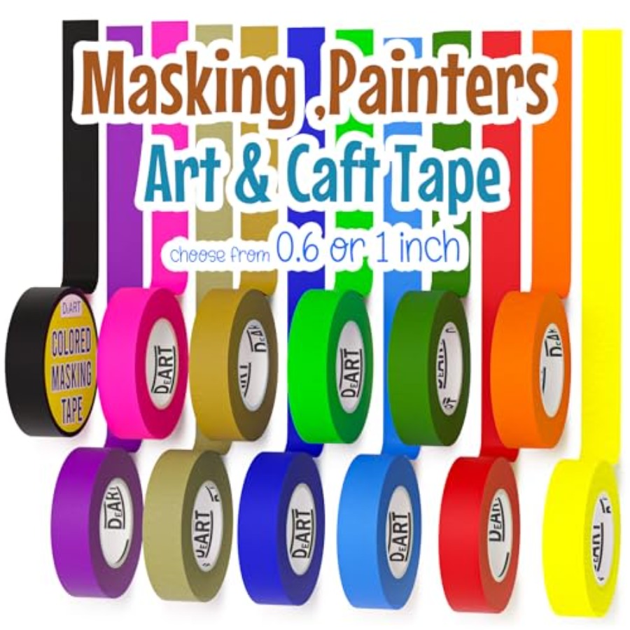 Masking Tape Thin - Ruban de masquage coloré pour peintres,