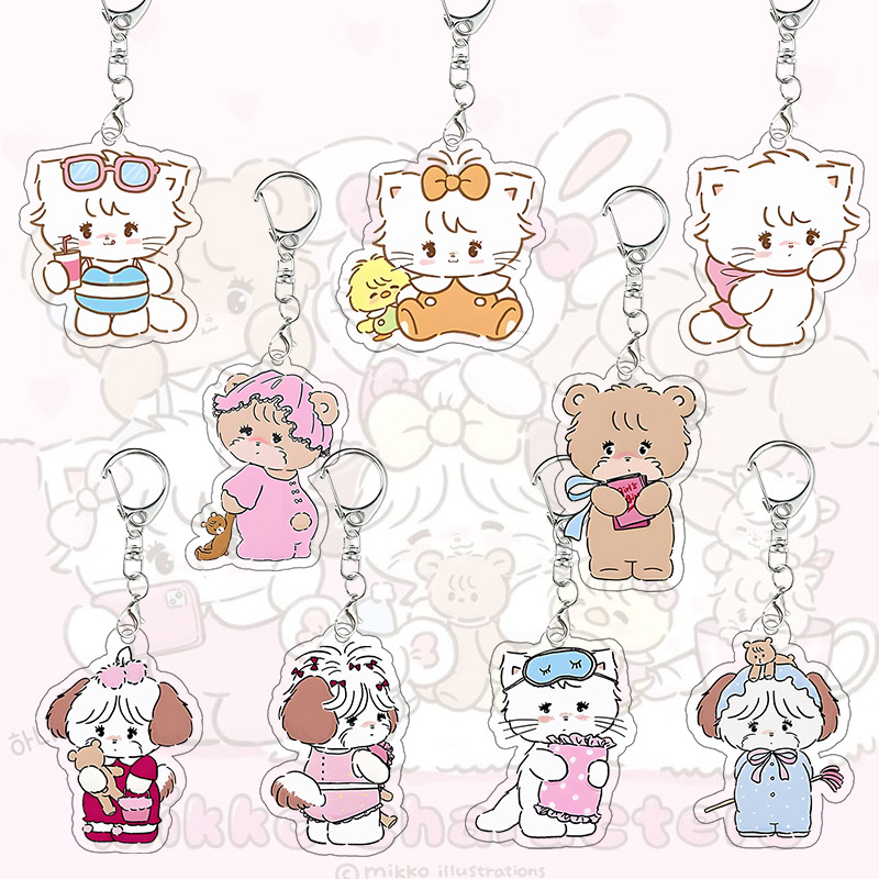Model Kit Girls - Porte-clés en acrylique Mikko Kawaii, pendentif