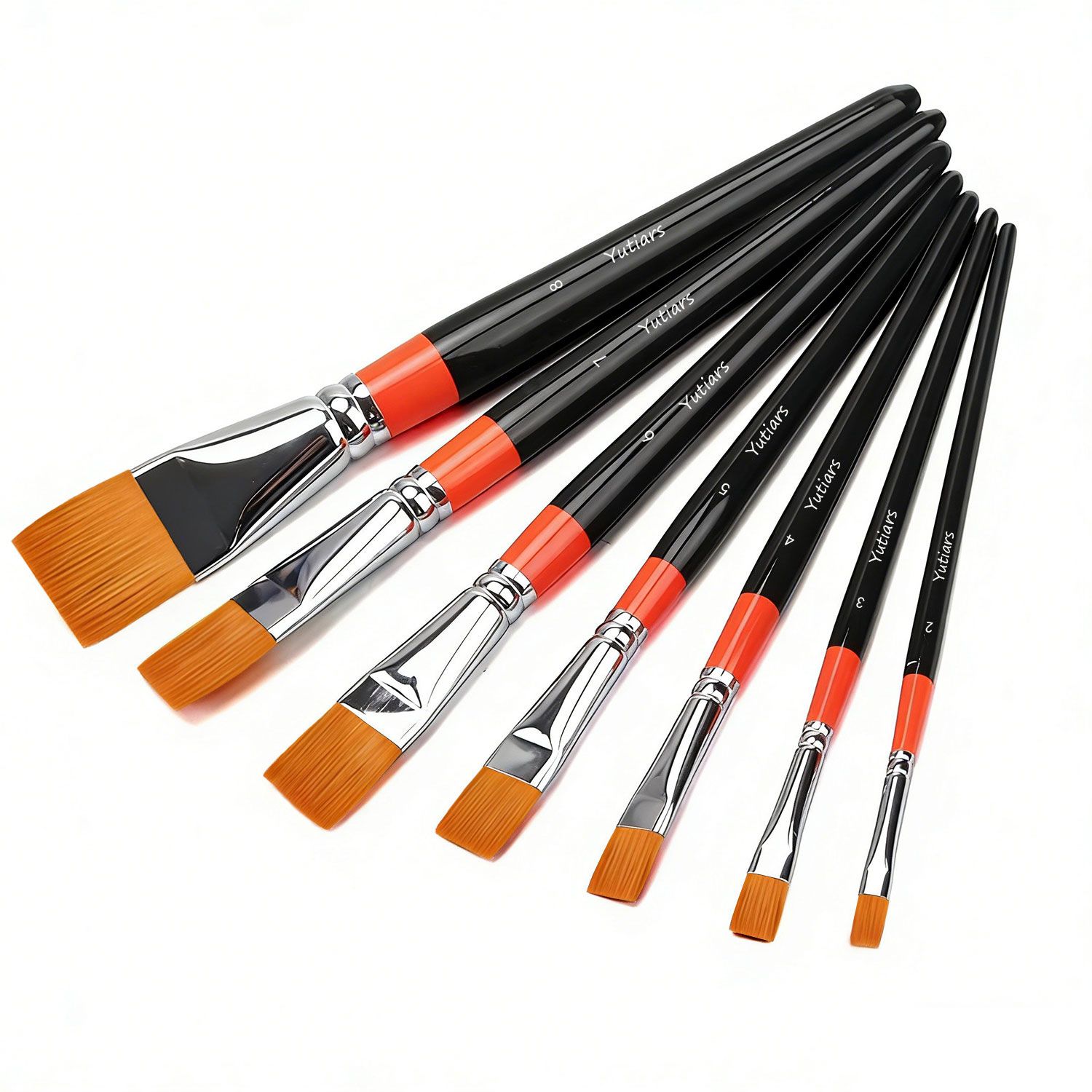 Model Kit Acrylic Paint - Ensemble de 8 pinceaux plats professionnels
