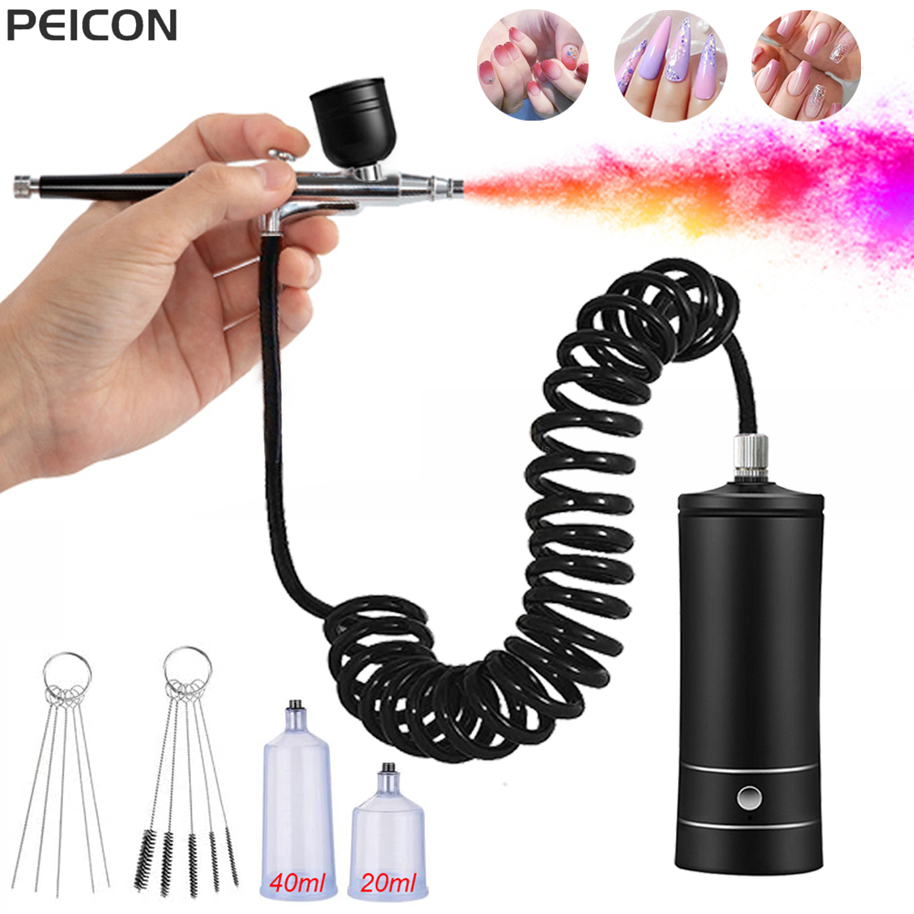 Airbrush Compressor Kit - Aérographe ongles avec compresseur brosse à