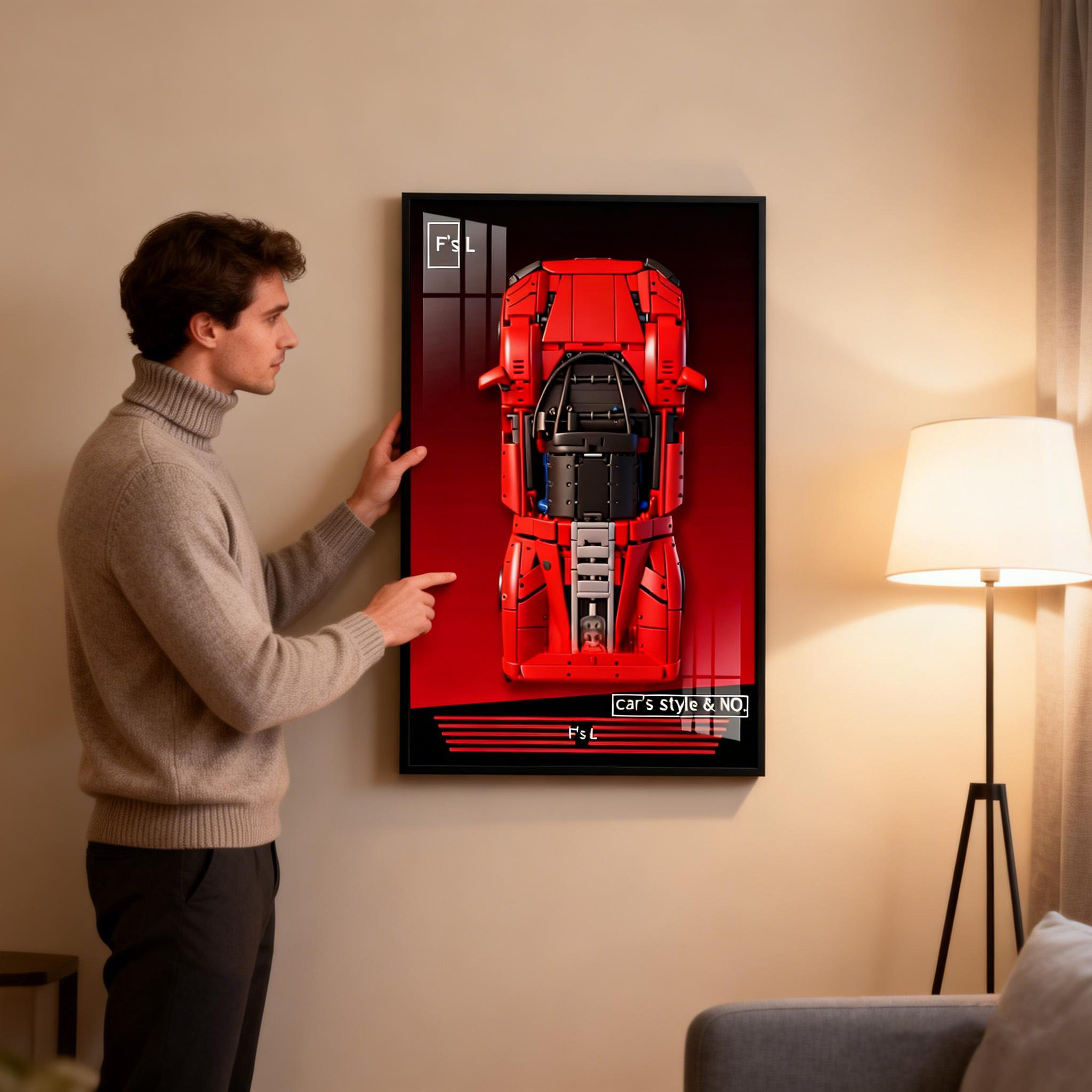 NOUVEAU Cadre photo mural pour - Model Kit Ferrari avis et prix